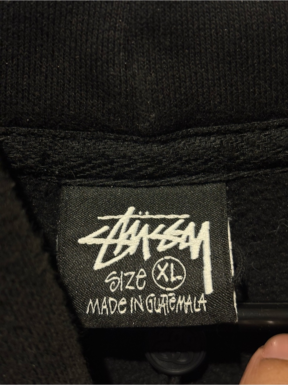 Stussy Black Logo Crewneck Hoodie - Picture 5 of 8